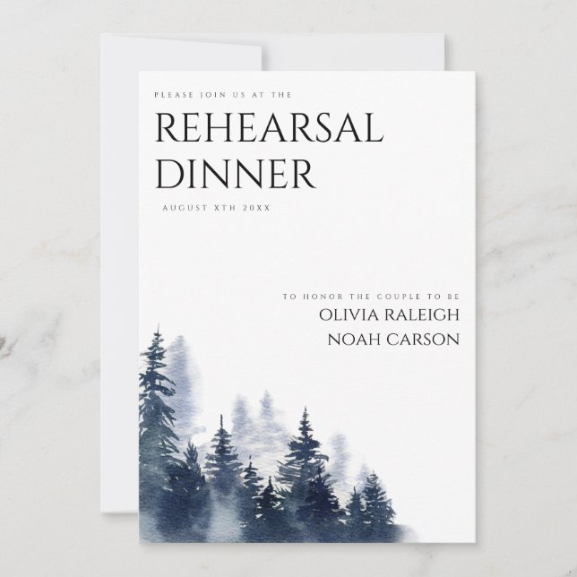 Rustic Mountain Boho Répétition Dîner Invitation (Devant)