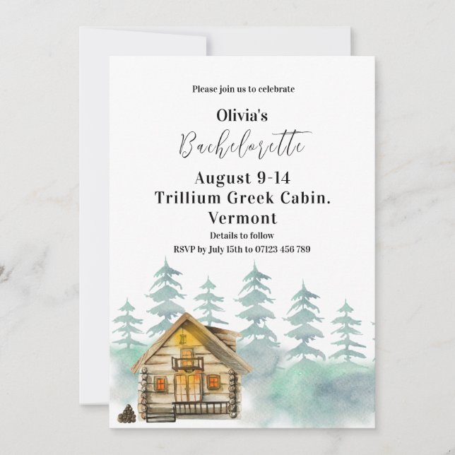 Rustic Mountain Cabine Invitation à la douche nupt (Devant)