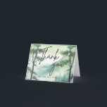 Rustic Mountain Evergreen Pine Fir Trees Wedding Thank You Card<br><div class="desc">Watercolor enchanted misty mountains and forest with fir and pine trees for a rustic-style destination or outdoor wedding celebration.</div>