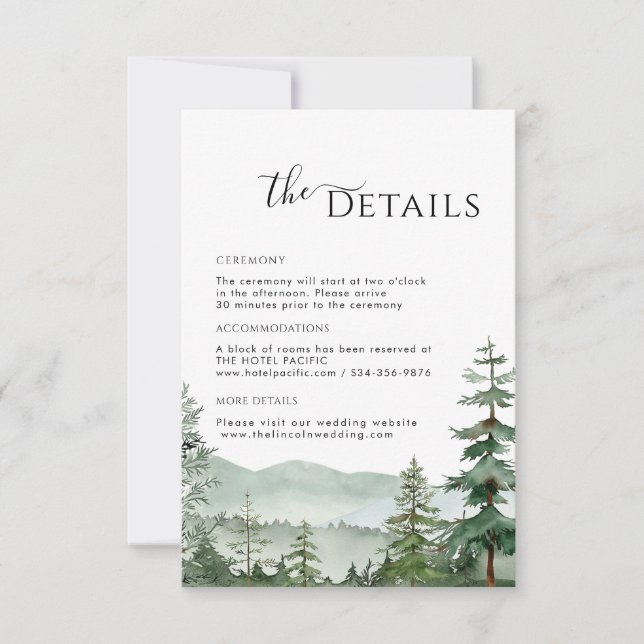 Rustic Mountain Forest Détails Carte de boîtier (Devant)