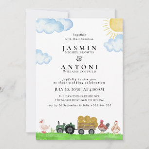 Rustic Mountain Forest Evergreen Tree Wedding Invitation