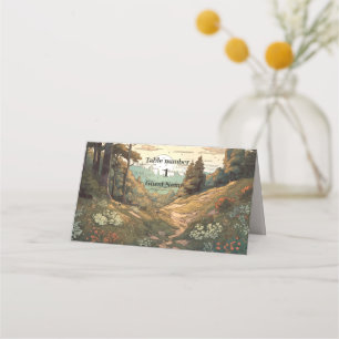 Rustic Mountain Forest Evergreen Wedding Place Card