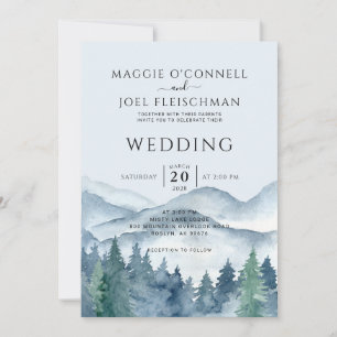 Rustic Mountain Forest Faire-part de mariage