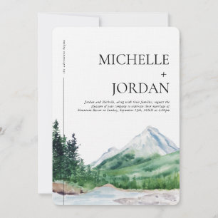 Rustic Mountain Forest Faire-part de mariage