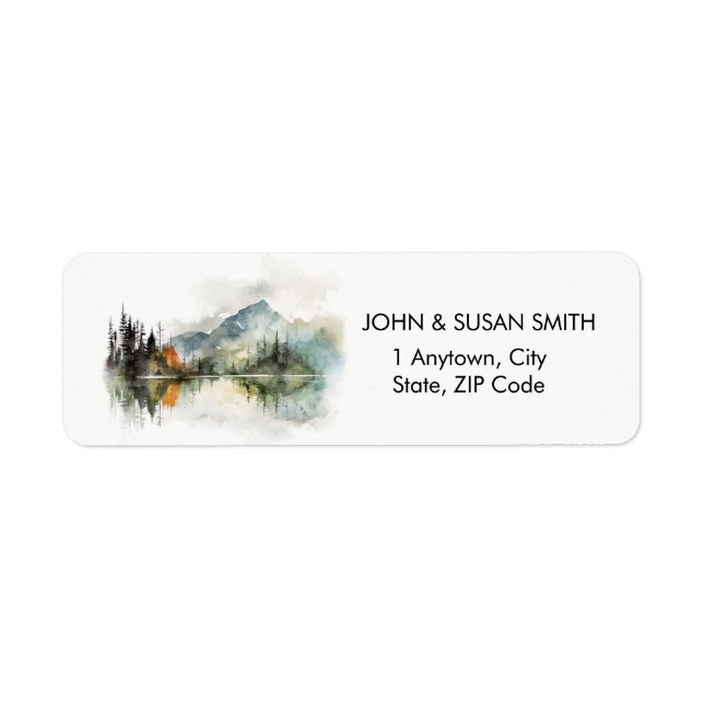 rustic mountain forest fall return address labels (Front)