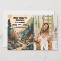 Rustic Mountain Forest Photo 1st Birthday