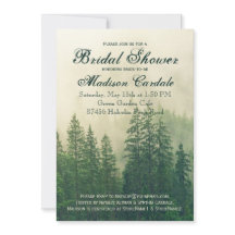 Rustic Mountain Forest Pine Trees Bridal Shower