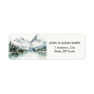 rustic mountain forest return address labels