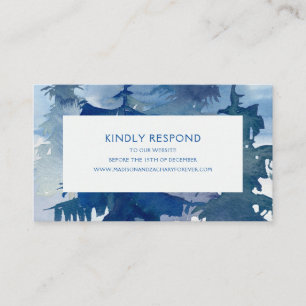 Rustic Mountain Forest Watercolor Wedding RSVP Enclosure Card