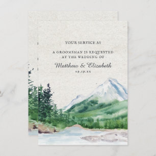 Rustic Mountain Groomsman Proposal Request Invitation