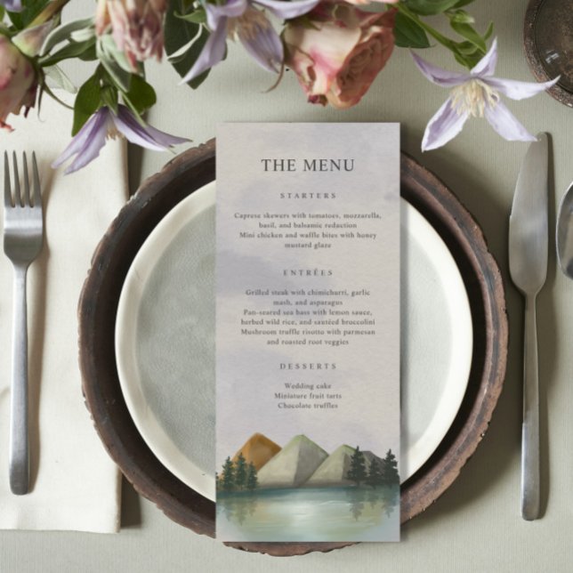 Rustic Mountain & Lake Evergreen Wedding  Menu (Creator Uploaded)