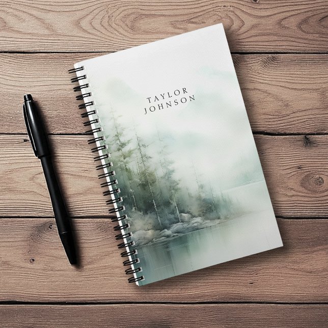 Rustic Mountain Lake Nature Scene with Name Notebook (Creator Uploaded)