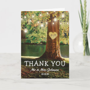 Rustic Mountain Lake Thank You Card