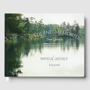 Rustic mountain lake wedding guests memories guest book