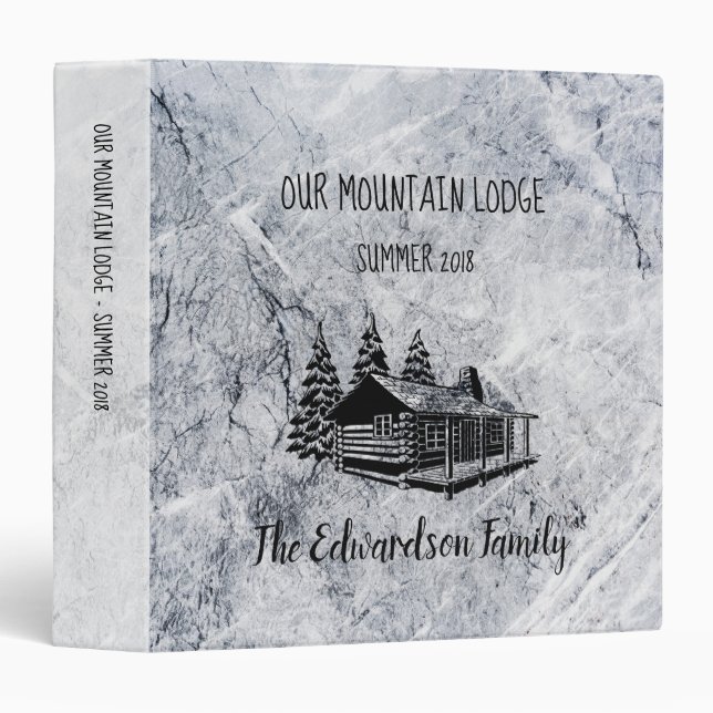 Rustic mountain lodge summer house personal photo binder (Front/Spine)