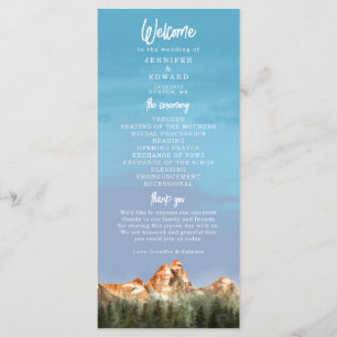 Rustic Mountain Mariage programme de cérémonie