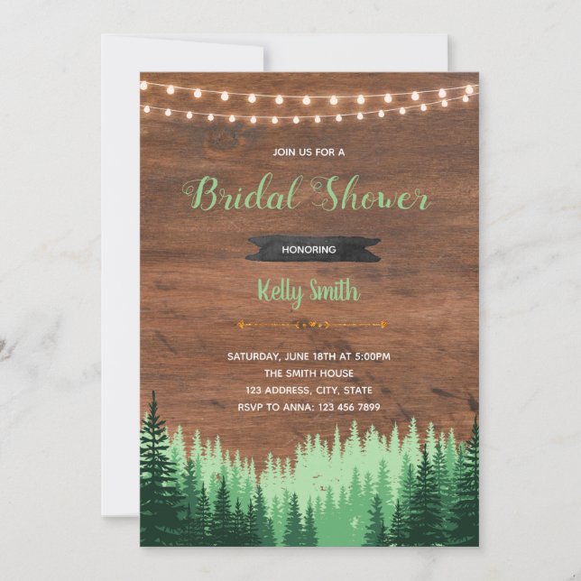Rustic mountain party invitation (Front)