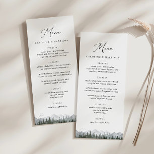 Rustic Mountain Pine Tree Wedding  Menu
