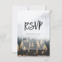 Rustic Mountain Pine Trees Fall Forest Design