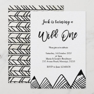 Rustic Mountain premier anniversaire invitation Wi