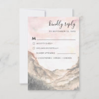 Rustic Mountain Range Watercolor Pink Meal Choice