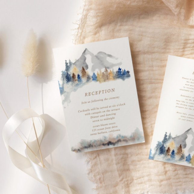 Rustic Mountain Reception Enclosure Card (Creator Uploaded)