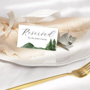 Rustic Mountain  reserve for the bride's family  Place Card