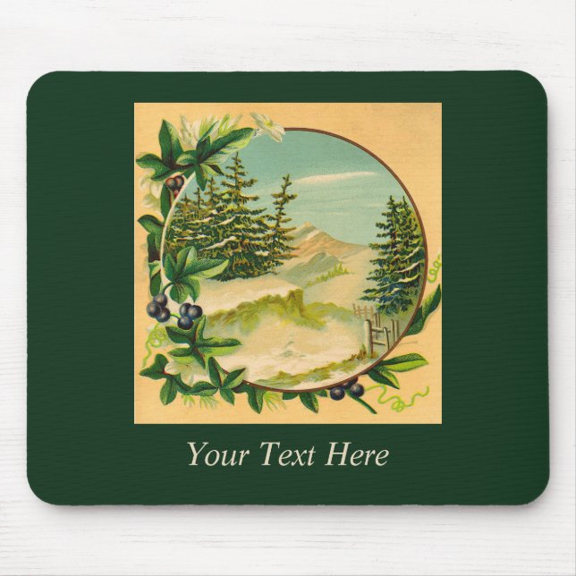 Rustic Mountain Scene Mouse Pad (Front)