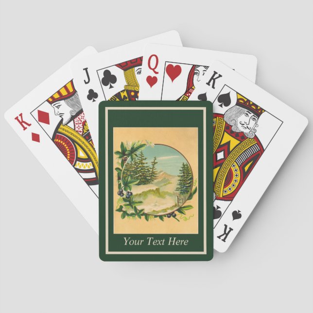 Rustic Mountain Scene Playing Cards (Back)