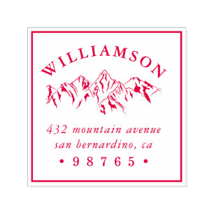 Rustic Mountain Sketch Return Address Self-inking Stamp