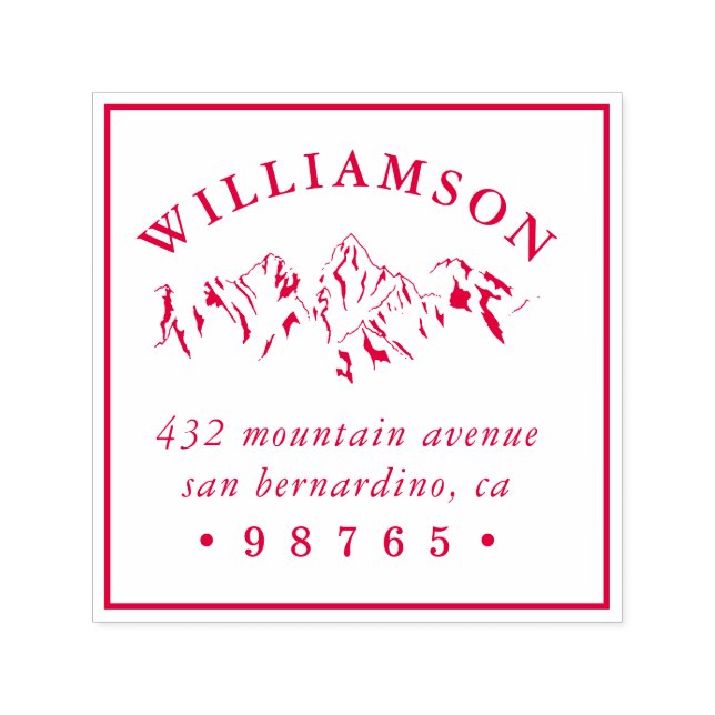 Rustic Mountain Sketch Return Address Self-inking Stamp (Design)