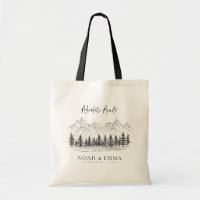 Rustic Mountain Sketch Woodland Pine Wedding