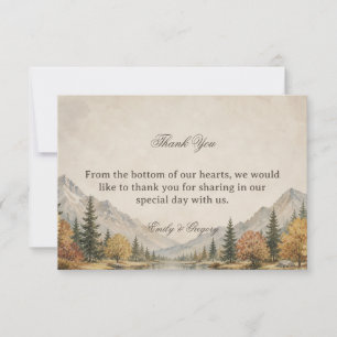 Rustic Mountain Thank You Card