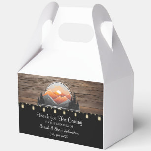 Rustic Mountain Valley Forest Sunset Wedding Favou Favor Box