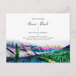 Rustic Mountain Watercolor Enregistrer la carte Da