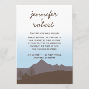 Rustic Mountain Watercolor Wedding Invitation