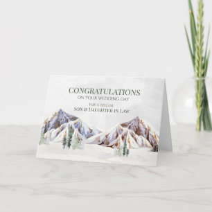Rustic Mountain Wedding Day Son Daughter in Law Thank You Card