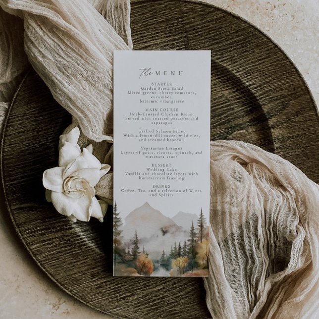 Rustic Mountain Wedding Dinner Menu (Creator Uploaded)