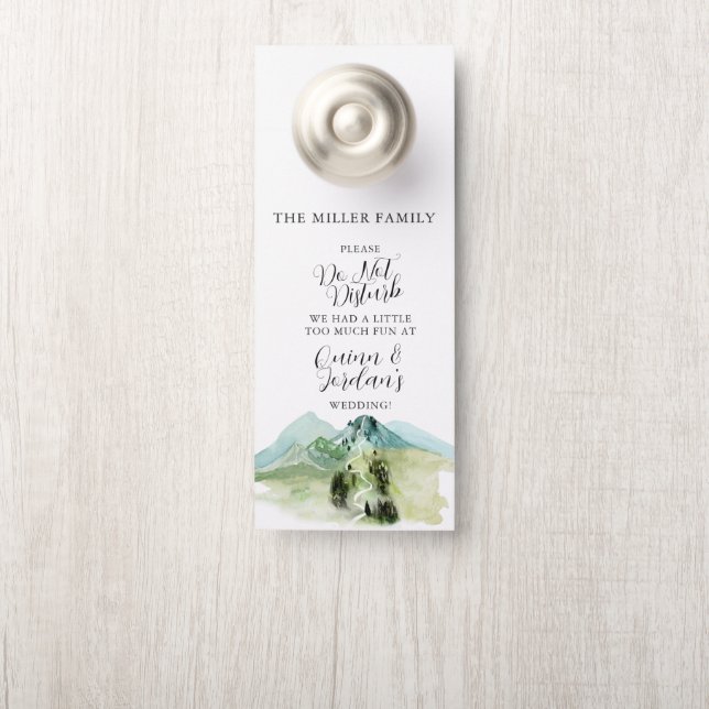 Rustic Mountain Wedding | Double Sided Door Hanger (On Knob)