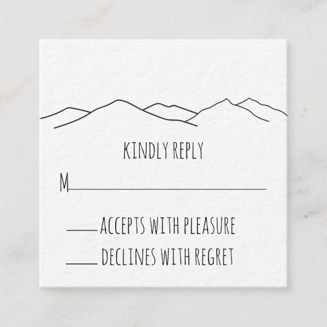 Rustic Mountain Wedding Enclosure Card (Front)