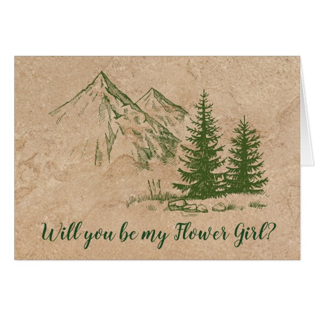 Rustic Mountain Wedding Flower Girl Invitation (Front Horizontal)