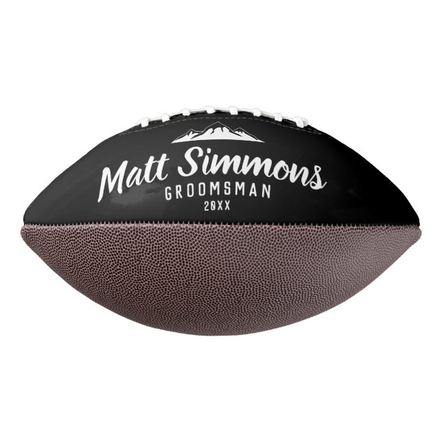 Rustic Mountain Wedding Groomsman Gift Modern Cool Football (Rotated 270)