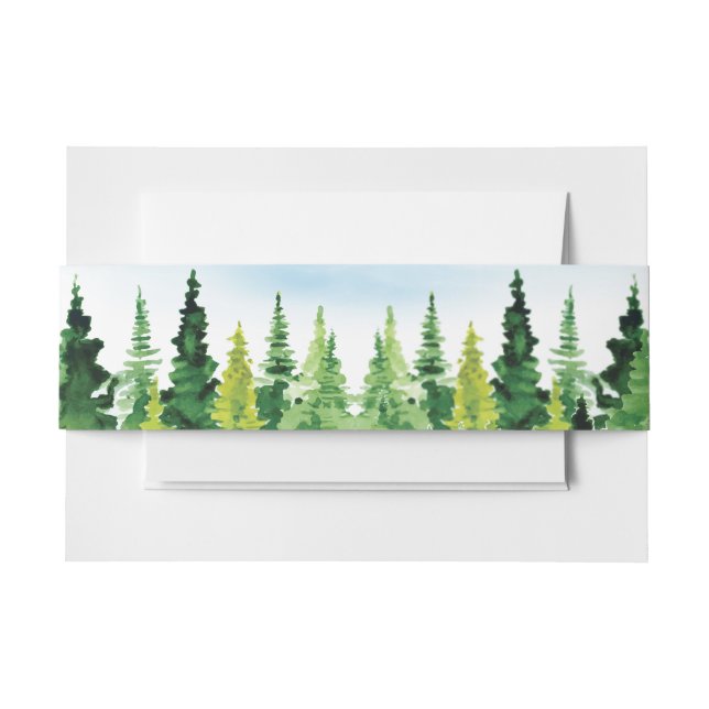 Rustic Mountain Wedding Invitation Belly Band (Front Example)