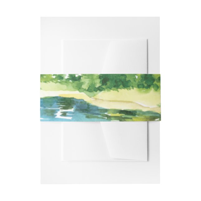 Rustic Mountain Wedding Invitation Belly Band (Front Example)