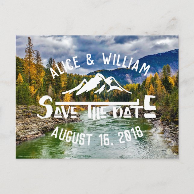 Rustic Mountain Wedding | Save the Date Postcard (Front)
