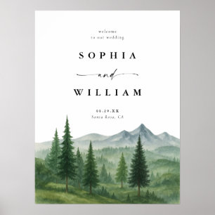 Rustic Mountain Wedding Welcome Sign