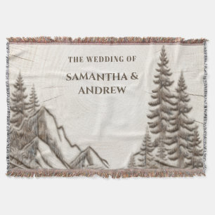 Rustic Mountain Wedding Welcome Throw Blanket