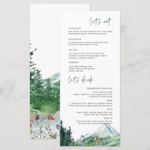 Rustic Mountain Wildflower Boho Wedding Menu