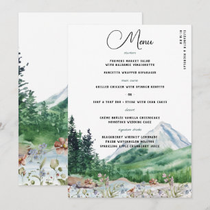 Rustic Mountain Wildflower   Boho Wedding Menu