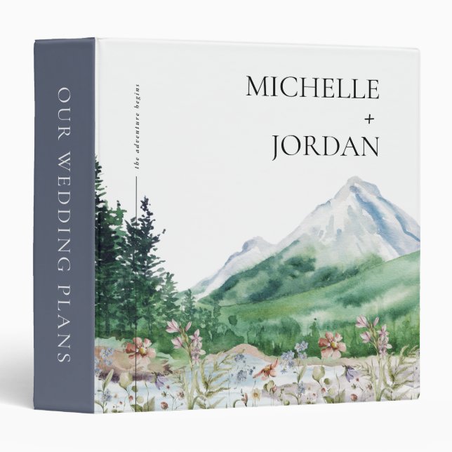 Rustic Mountain Wildflower | Wedding Plans Binder (Front/Spine)